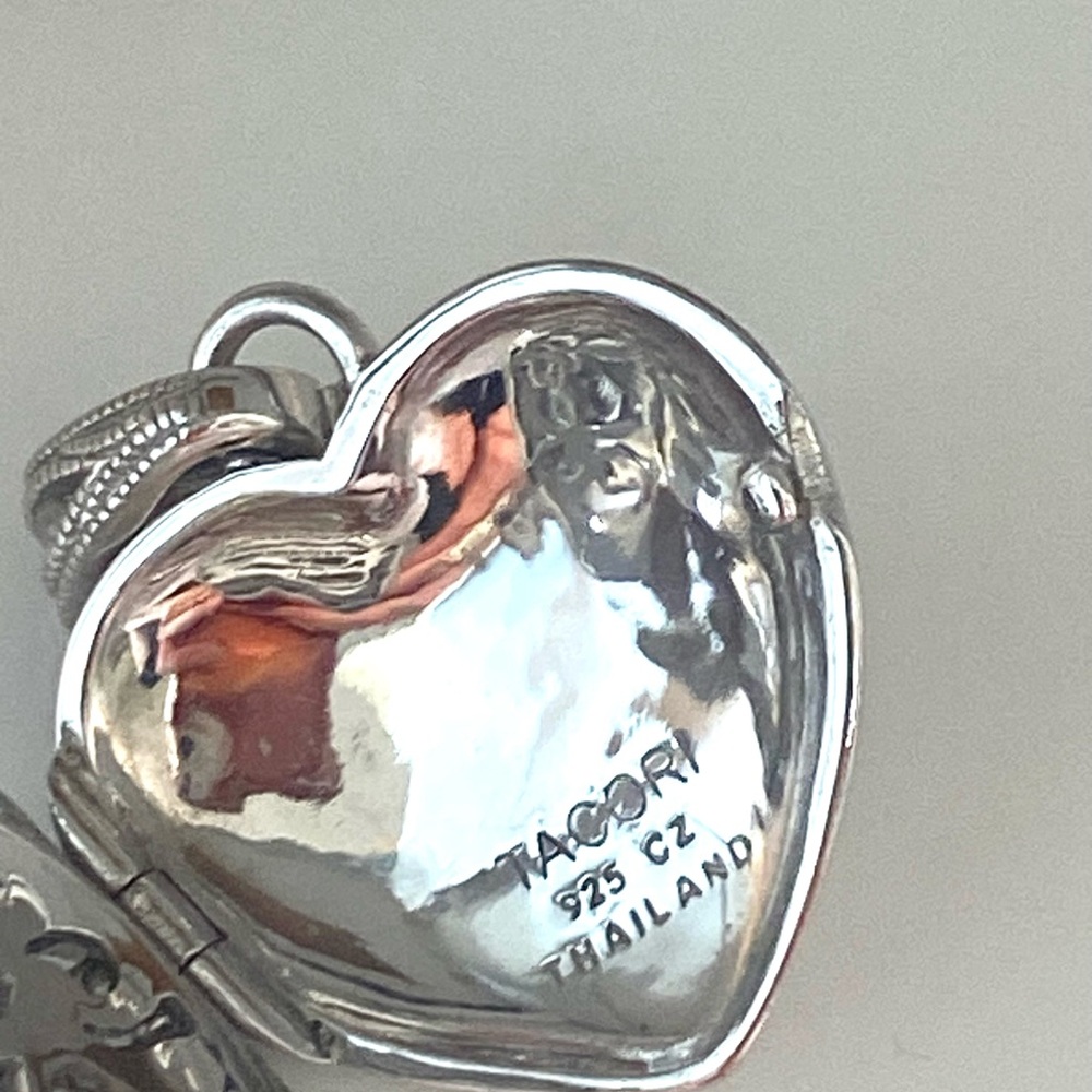 Tacori Silver Filigree Heart Pendant Necklace - Picture 4 of 5